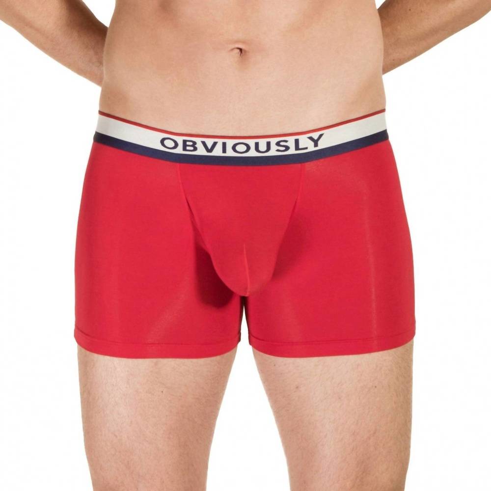 NEW OBVIOUSLY primeman 3 inch leg boxer brief in red
